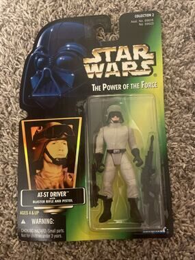 Star Wars 1996 Power Of The Force At-St Driver Pilot Potf Green Card Holo Kenner